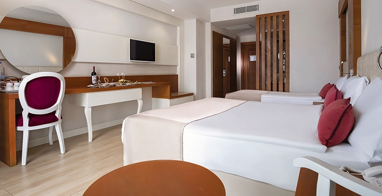 luxury room in bogazkent hotel by sea